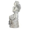 Roman 16" Sitting Angel Resin Outdoor Garden Statues Gray - 3 of 4