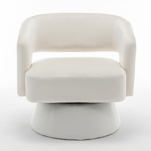 TIRAMISUBEST Swivel Barrel Chair, Velvet Accent Armchair 360 Degree Swivel Club Chair for Living Room Bedroom Reception Room - 1 of 4