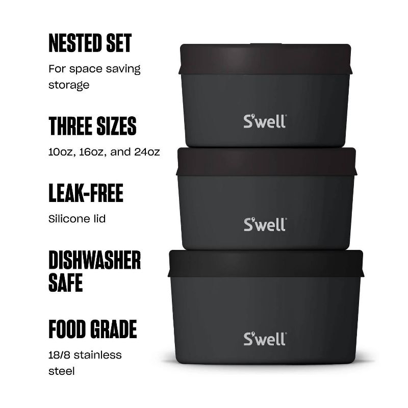 S&#39;well Food Storage Canister Set Onyx, 5 of 9