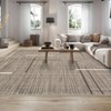 Modern Machine Washable Large Area Rug for Bedroom Minimalist Geometric Carpet Stain Resistant Non Slip Carpet - 3 of 4
