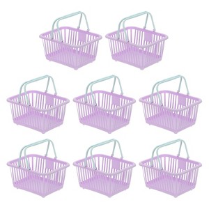 Unique Bargains Plastic Grocery Shopping Toy Organizing Mini Decorative Baskets 6.3" x 3.5" x 5.1" 8 Pcs - 1 of 4