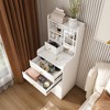 Bella Depot 19.69'' Makeup Vanity Dressing Table with LED Mirror and Storage Stool - 3 of 4