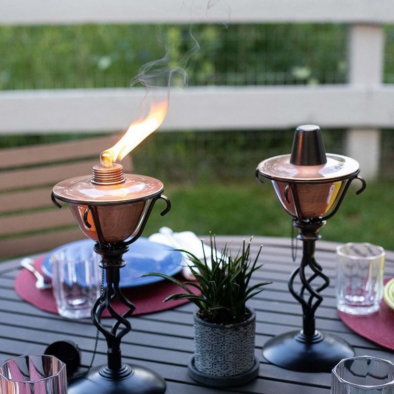 BirdRock Home 2-Pack Outdoor Wide Conical Torches - Tabletop Stand - Copper, 2 of 8