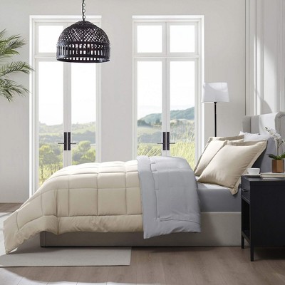 Queen Linen Reversible Microfiber Bed in a Bag Set