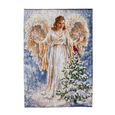 Evergreen Woodland Angel Garden Glisten Flag