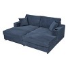 86.5'' Sleeper Sectional Sofa with Chaise Lounge, Oversized Corduroy Sofa Bed with USB Ports & Cup Holders for Living Room Bedroom-3irtyhousy - 3 of 4