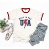 Simply Sage Market Women's USA Lightning Bolt Short Sleeve Ringer Tee - 2 of 2