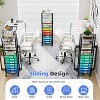 Simple Trending 14 Tier Rolling File Cart, Desk File Organizer with Sliding Trays and Storage Multifunctional Rolling Clutter Cart, Black - 3 of 4