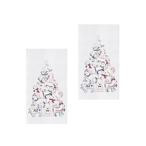 C&F Home Puppy Dogs Christmas Tree Flour Sack Kitchen Dishtowels, Set of 2 - 1 of 4