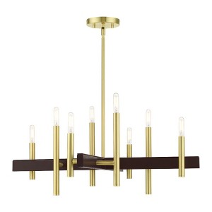 Livex Lighting Denmark 8 - Light Chandelier in  Satin Brass - 1 of 2