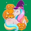 Junior's Design By Humans Cute Unicorn With Jack O Lantern Halloween T Shirt By thebeardstudio T-Shirt - 2 of 3