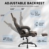 Ergonomic Gaming Chair with Adjustable Height & Footrest, Lumbar Support, Iron Base, PU Leather, Easy Assembly-Cuddlewood - 3 of 4