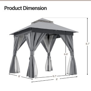 YARDGRACE Semi Permanent Patio Gazebo 8'x8' with Expansion Bolts,Outdoor Heavy Duty Shelter Party Tent with Double Roofs - 1 of 4