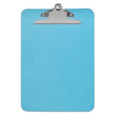 UNIVERSAL Plastic Clipboard with High Capacity Clip 1" Capacity Holds 8 1/2 x 12 Blue 40307