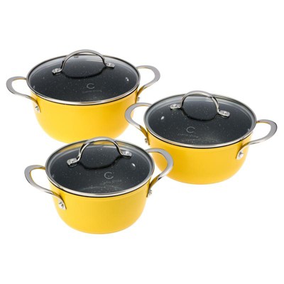 Curtis Stone 6-piece Dura-Pan+ Nesting Saucepan Set Refurbished