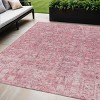 Pink Blush And Charcoal Floral Washable Indoor Outdoor Area Rug - 2 of 4