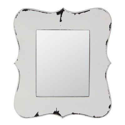 16" X 14" Decorative Wooden Wall Mirror White - Stonebriar Collection