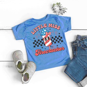 The Juniper Shop Little Miss Firecracker Checkered Toddler Short Sleeve Tee - 1 of 4