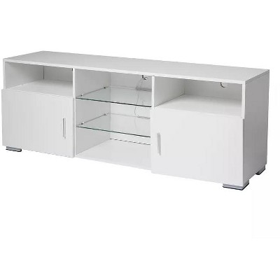 NicBex TV Stands for 50 inch TV, Entertainment Center with 2 Open Shelves and Led Lights,TV Console for Living Room, Bedroom, Home,White