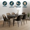 LeisureMod Tule Modern Dining Chair Set of 4 with PU Leather, Velvet, or Suede Seat and Black Steel Frame – Kitchen, Dining Room, Home, Cafe, Seating - 2 of 4