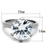Slickblue Women’s Polished Stainless Steel Solitaire Ring with 12mm CZ Stone, Six-Prong Setting, Sizes 5-10 - 2 of 4