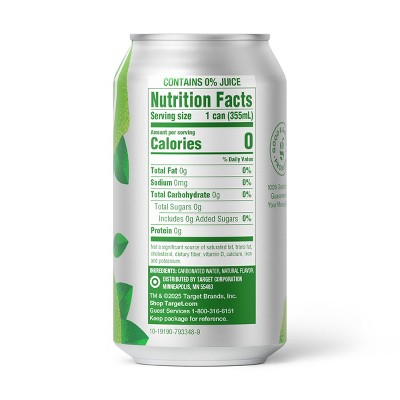 Lime Sparkling Water Unsweetened - 12 fl oz Can Good & Gather™