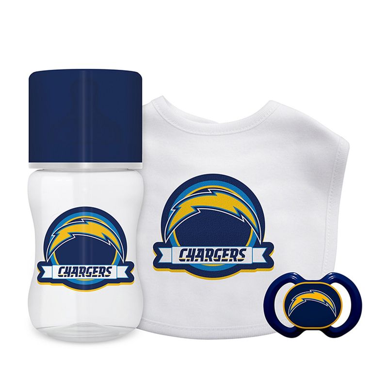 Baby Fanatic Officially Licensed 3 Piece Unisex Gift Set - NFL Los Angeles Chargers, 1 of 4