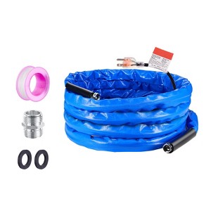 VEVOR 30ft Heated Water Hose for RV, Heated Drinking Water Hose with Corrugated Cover Antifreeze to -45°F, Automatic Self-regulating, 5/8" I.D. Blue - 1 of 4