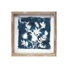 Framed Floral Print, Set of 6 in MDF 8" Square — White Blue Brown Rustic Wall Decor by Melrose - 3 of 4
