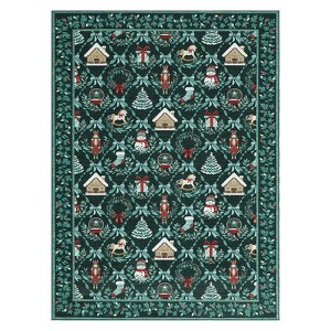 Garvee Christmas Area Rug, Vintage Holiday Rug with Nutcracker