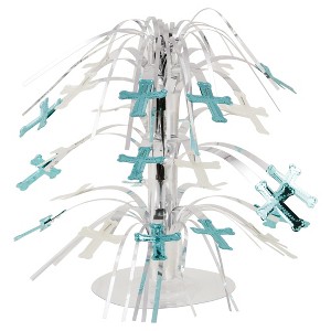Creative Converting Blue And Silver Cross Centerpiece, Silver Blue