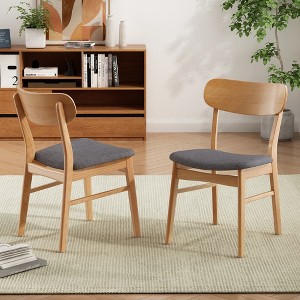 KWPZQEB Wood Dining Chairs Set of 2, Farmhouse High Back Dining Room Chairs with Upholstered, Kitchen chair for Bistro, Living Room, Kitchen - 1 of 4