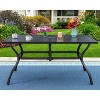 Outdoor Rectangle Steel Dining Table - Black - Captiva Designs: 6-Seater, E-Coating, Weather-Resistant - image 2 of 4