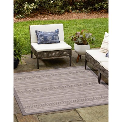 Unique Loom Outdoor Border Lines Border Woven Area Rug