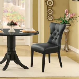 Set of 2 Silhouette Dining Chairs Black - Modway: Faux Leather Upholstered, Hourglass Shape, Tapered Legs - 1 of 4
