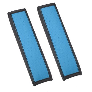 Unique Bargains Universal Seat Belt Shoulder Pad Car Safety Strap Covers Neck Mat for Comfortable Driving Faux Leather Hole 9.65"x2.56" 2 Pcs - 1 of 4