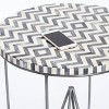 Zahra Round Side Table Black/White - Adore Decor: Bohemian Style, No Assembly, Metal Frame, MDF Top - image 4 of 4