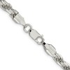 Black Bow Jewelry Men's 5.75mm Sterling Silver Solid D/C Rope Chain Necklace - 3 of 4