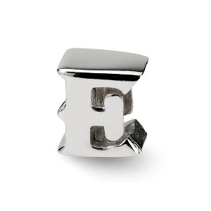 Black Bow Jewelry Sterling Silver Letter E Polished Bead Charm, 10mm - 1 of 3