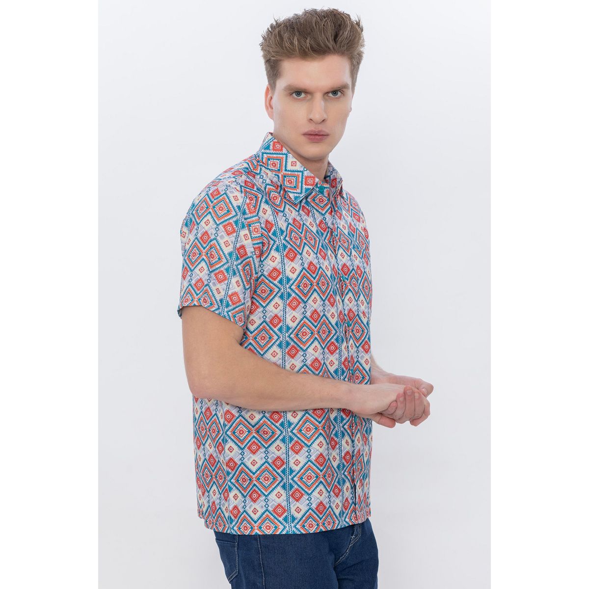 HAPPY BAY Men's Hawaiian Shirts Short Sleeve Button Down Shirt Mens Holiday Beach Shirts Tropical Shirts for Men Funny XXL Ethnic Print Multicolor - thumbnail 5