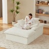Dolonm Single Large-sized Sofa with Foot Pedals, Multi Part Activity Design, Corduroy Fabric, Removable and Washable,White - 2 of 4