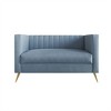Home Design Weiss Velvet Square Arm Loveseat - 3 of 4