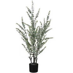 Gulches Artificial Plant, 44" Tall, Eucalyptus Tree, Indoor, Faux, Fake, Floor, Greenery, Potted, Real Touch, Decorative, Green Leaves, Black Pot - 1 of 4