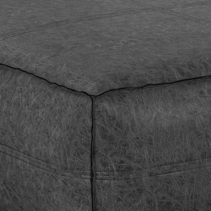 Wendal Extra Large Coffee Table Pouf Distressed Black - WyndenHall, 3 of 7