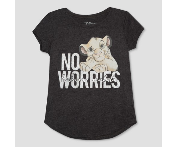 Girls' The Lion King Simba Short Sleeve T-Shirt - Charcoal XS