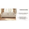Mocamel Deep Seat Tufted Sofa - 86" Beige Fabric 3-Seater Couch with Metal Legs, for Living Room or Apartment - 2 of 4