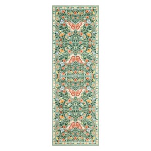 Washable Farmhouse Floral Print Living Room Rugs, Soft Butterfly Print Ultra Thin Bedroom Carpet, Non Slip Textured Dining Room Rugs - 1 of 4