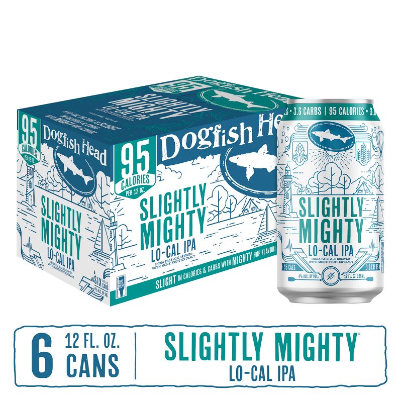 Dogfish Head Slightly Mighty Lo-Cal IPA Beer - 6pk/12 fl oz Cans, 4 of 10