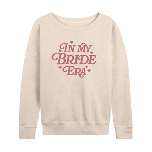 Women's - Instant Message - In My Bride Era Lightweight French Terry Wide Neck Long Sleeve Graphic Shirt - 1 of 4
