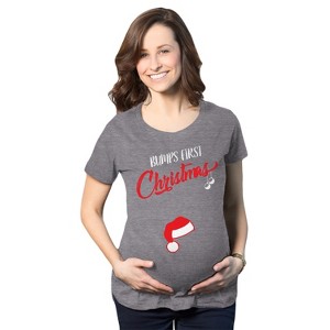 Bumps First Christmas Maternity Shirt Funny Merry Tee For New Pregnant Family - Crazy Dog Maternity T Shirt - 1 of 4